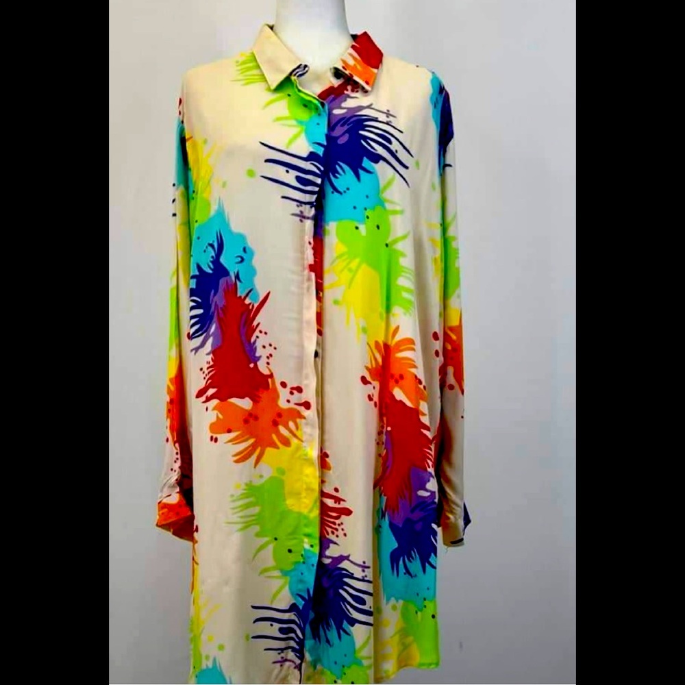NWOT Colorful blouse dress